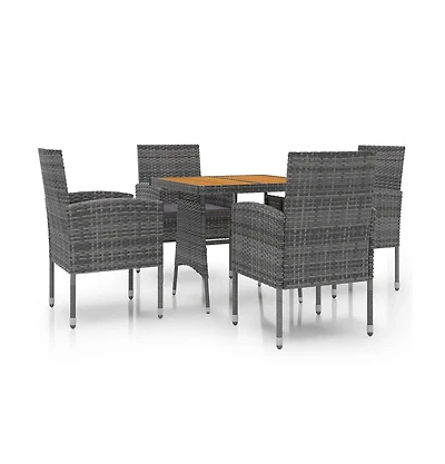 VidaXL Outdoor Dining Set Grey Pe rattan Medium Durable