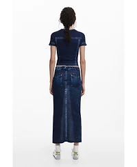 Desigual Women's Denim-effect skirt