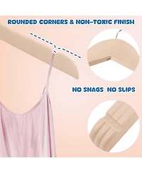 BP4U Kids Wooden Clothes Hangers, Baby Solid Wood Coat Shirt Top Hangers for Toddlers, Children, Youth's Jackets, Dresses, Blouse, Overcoat