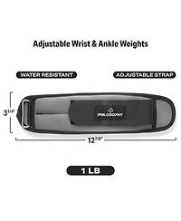 Philosophy Gym Adjustable Ankle/Wrist Weights, Set of 2 - lb Each
