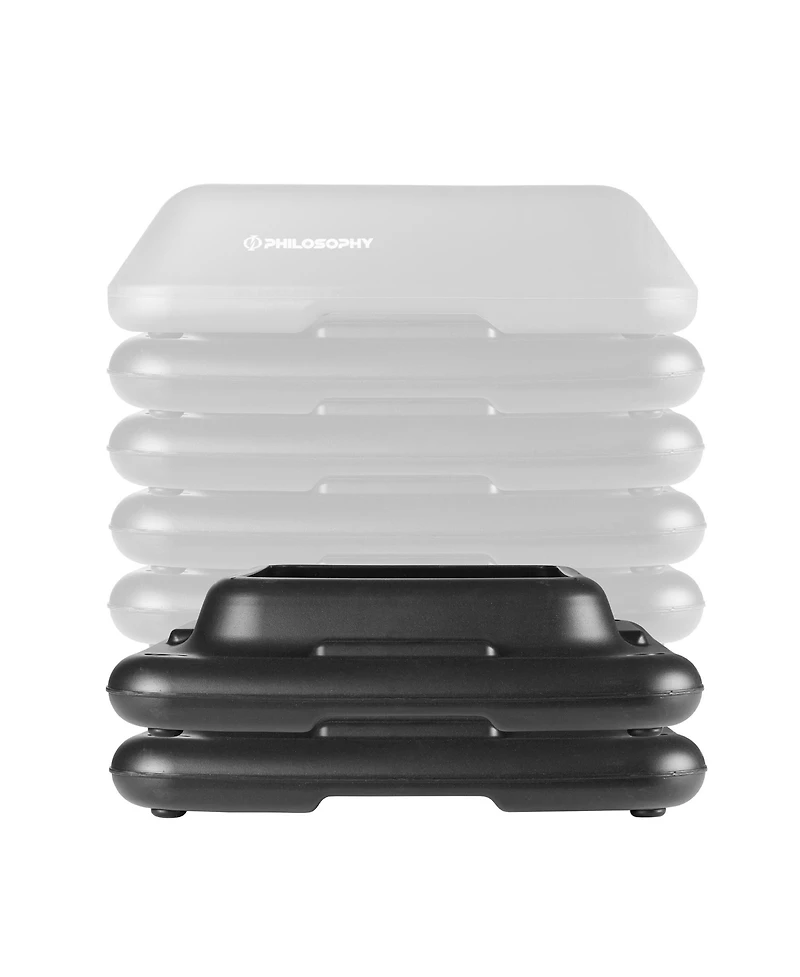 Philosophy Gym Aerobic Exercise Adjustable Step Platform Risers, 2 Pack - Black