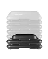 Philosophy Gym Aerobic Exercise Adjustable Step Platform Risers, 2 Pack - Black