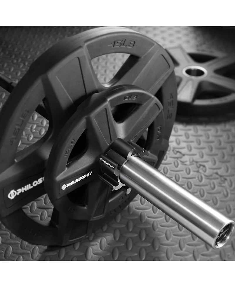 Philosophy Gym Locking Aluminum Barbell Collars, Anti-Slip 2" Olympic Weight Clamps - Quick Release Collar Clips Pair