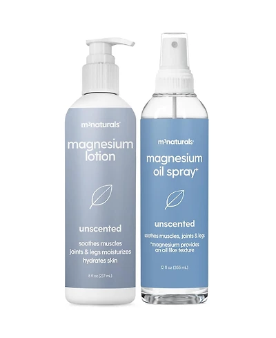 M3 Naturals Unscented Magnesium Lotion & Oil Spray Kit