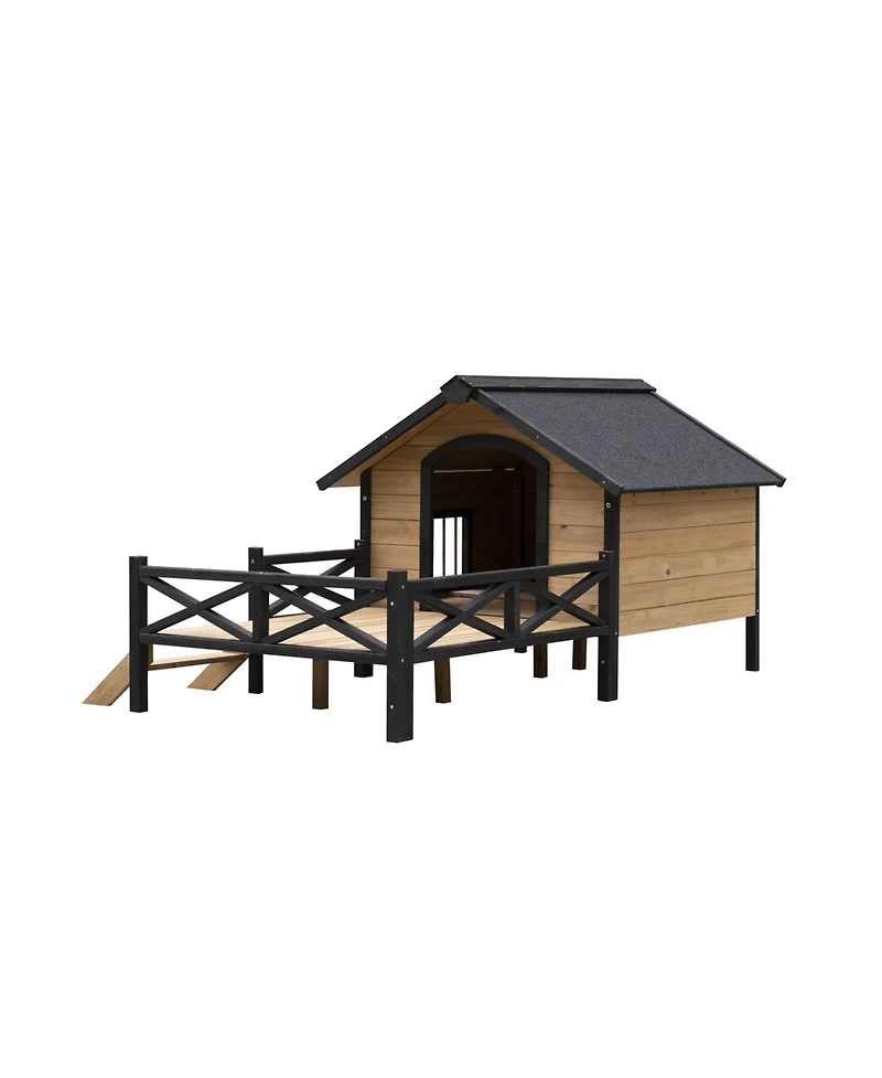 Aostirmotor Wooden Cabin House with Porch in Honey