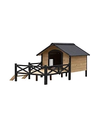 Aostirmotor Wooden Cabin House with Porch in Honey