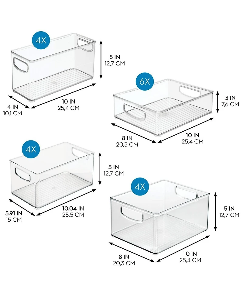 iDesign , 18-Piece Clear Bin Organization Set