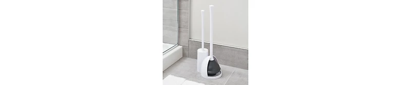 iDesign Compact Bowl Brush and Plunger Set - White