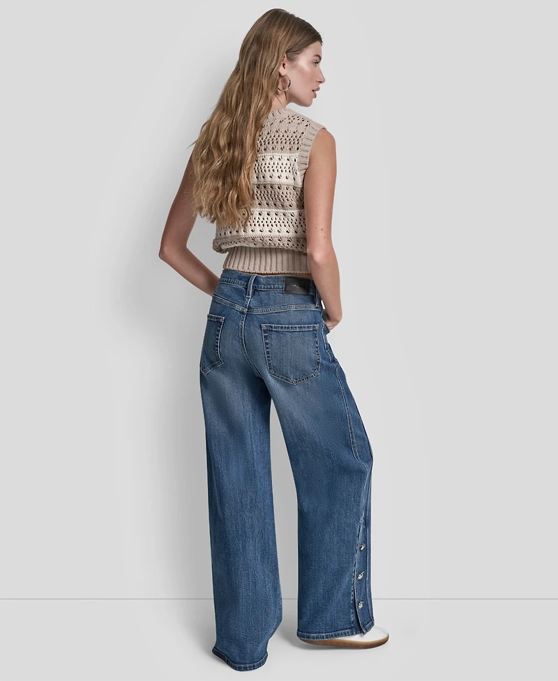 Dkny Jeans Women's High-Rise Modern Wide Leg