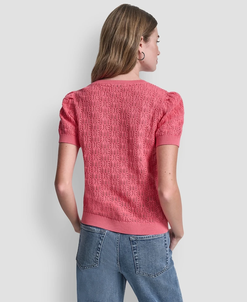 Dkny Jeans Women's Elbow Sleeve Crewneck Sweater