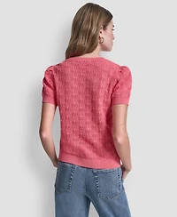 Dkny Jeans Women's Elbow Sleeve Crewneck Sweater
