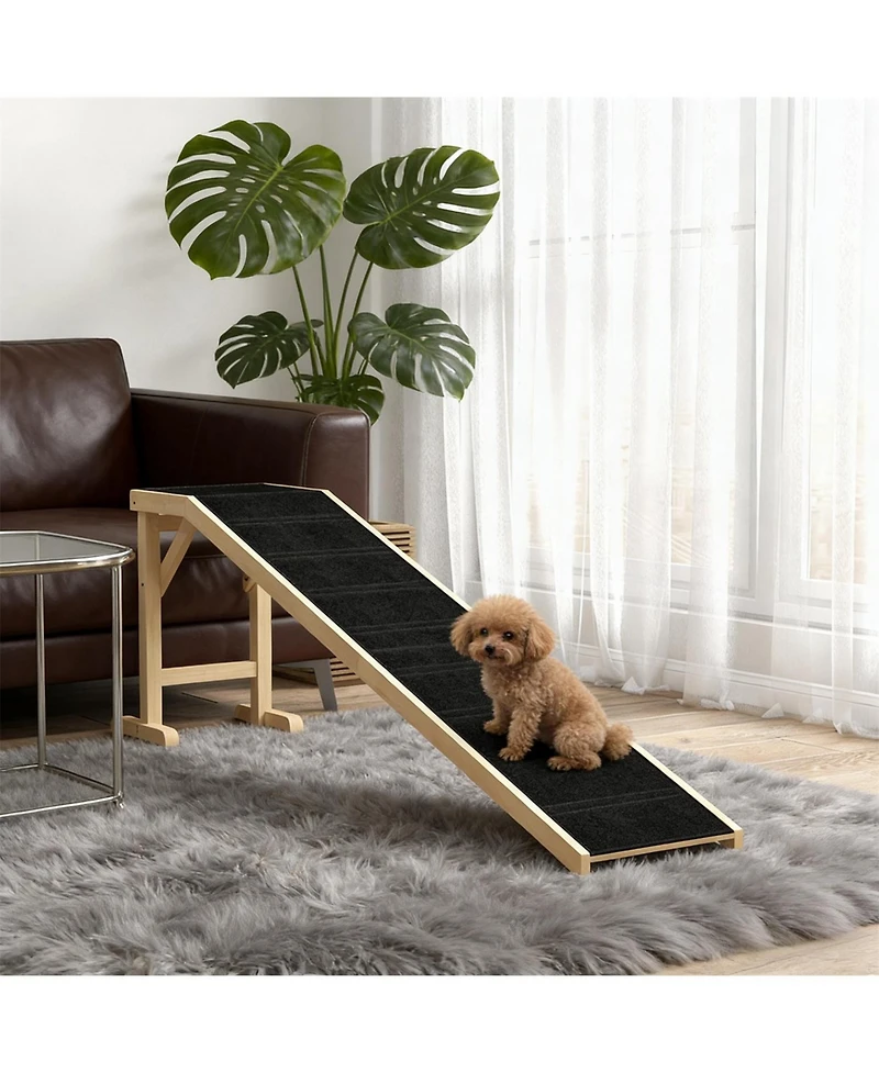 Aostirmotor Convenient Pet Ram Dog Ramp in Black