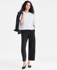 I.n.c. International Concepts Women's Cotton Lace-Up-Hem T-Shirt, Macy's Exclusive