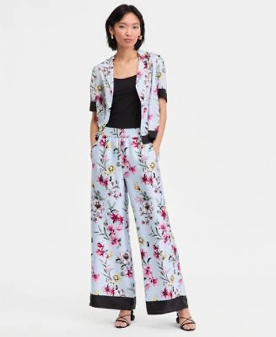 I.N.C. International Concepts Womens Short Sleeve Printed Button Down Wide Leg Pants Macys Exclusive