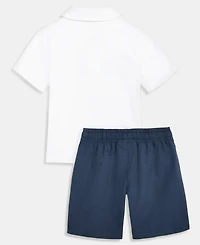 Epic Threads Toddler Boys' 12M-5T Stripe Polo Shirt & Shorts, 2-Piece Set, Macy's Exclusive