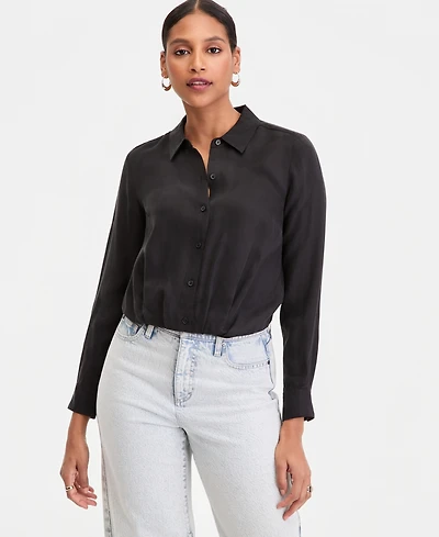 I.n.c. International Concepts Women's Gathered-Hem Shirt, Macy's Exclusive