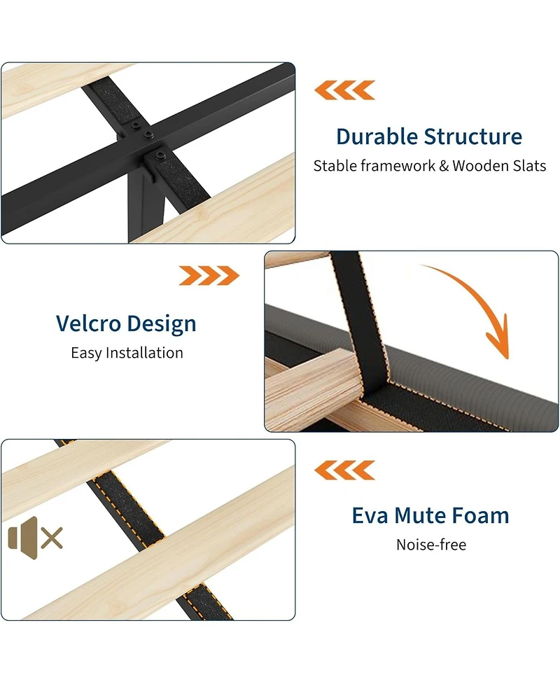 gaomon Upholstered Platform Bed Frame with Storage Drawers, Corduroy Wingback Tufted Headboard and Footboard