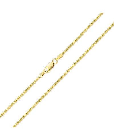 Bling Jewelry Timeless Solid Strong 2MM Yellow 14K Gold Sparkling Twist Cable Rope Chain Necklace