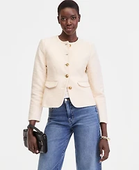 I.n.c. International Concepts Women's Collarless Cotton Tweed Jacket, Macy's Exclusive