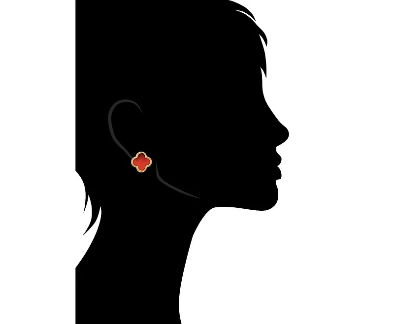 Rivka Friedman Carnelian Flower Stud Earring