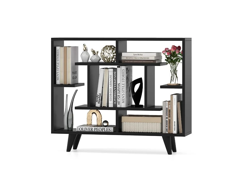 Slickblue Geometric Bookcase with Anti-Tipping Kit and Storage Shelving