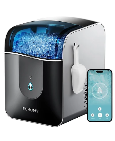 Euhomy 35-lb Ice Per day Nugget/Pebble Ice Maker with Auto-Cleaning and Ice Storage in Black