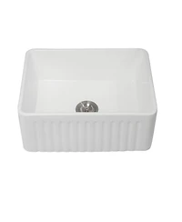 huluwat 24x18x10inch White Farmhouse Sink Ceramic Single Bowl Reversible Apron Front Laundry