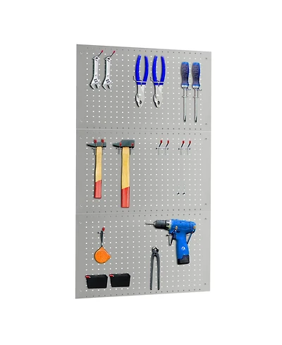 Lugo Pegboard 3PC Wall Organizer Panels 24"x16", Gray