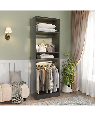 Aheaplus Closet System with 2 Hanging Rods