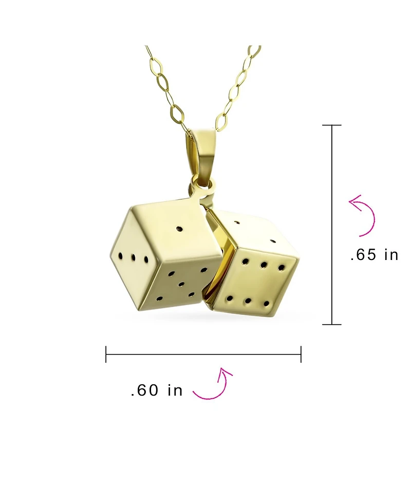 Bling Jewelry 14K Yellow Gold Lady Lucky Gamblers Dice Pendant Charm