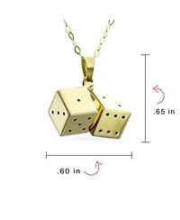 Bling Jewelry 14K Yellow Gold Lady Lucky Gamblers Dice Pendant Charm