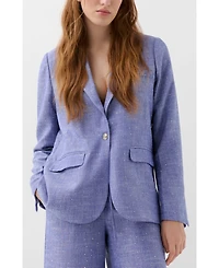 Scalpers Women's Linen Studs Blazer