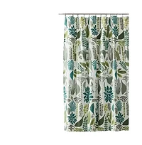Slickblue Cotton Poly Shower Curtain with Herb and Floral Leaves, 72-Inch