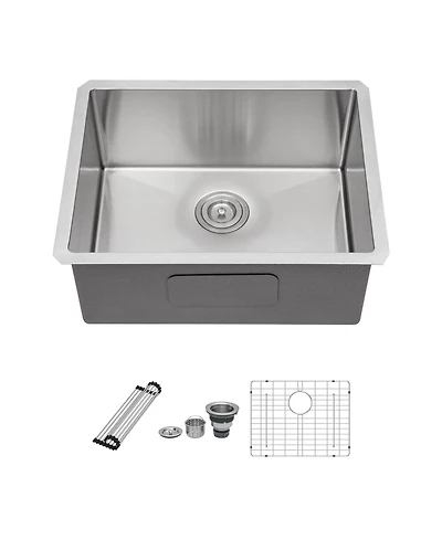 Flynama 23" x 18" x 10" Undermount Single Bowl Kitchen Sink, Stainless Steel, 16-Gauge Deep Basin