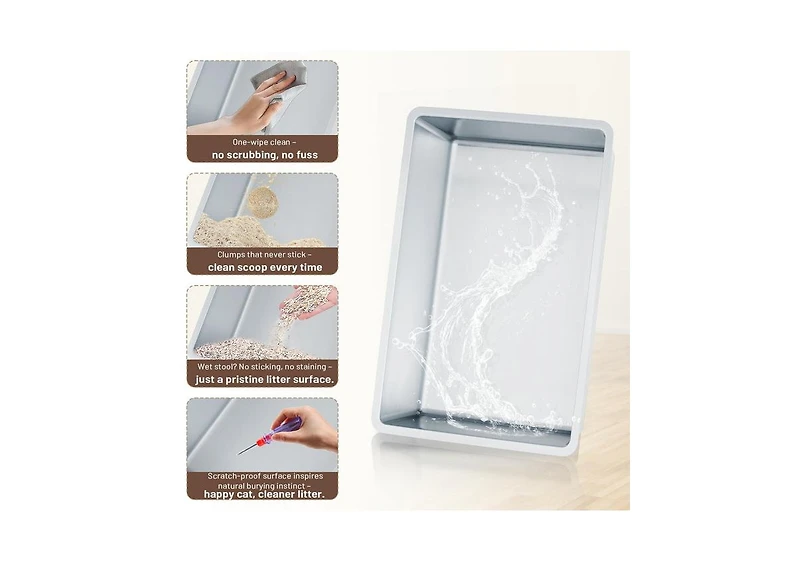 Aecojoy Extra Large Enclosed Stainless Steel Cat Litter Box Enclosure with Lid