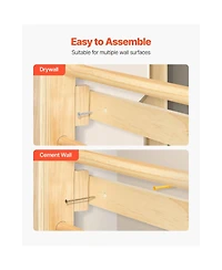 Swedish Ladder Wall Gym with 9-in-1 Solid Wood Stall Bars