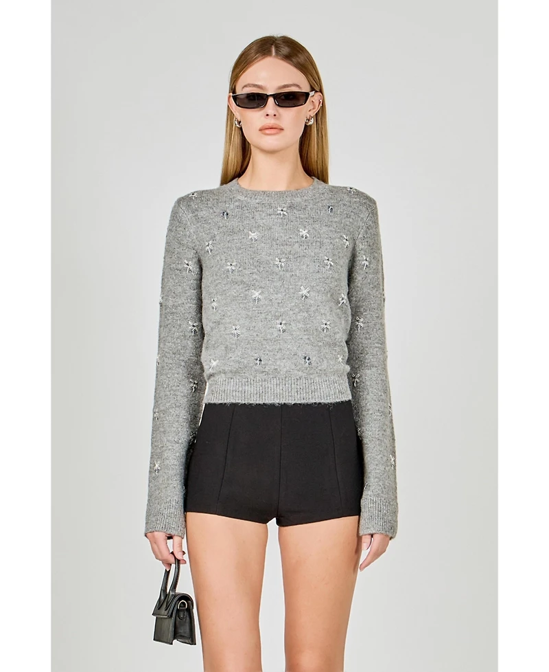 endless rose Women's Bead Embellished Sweater