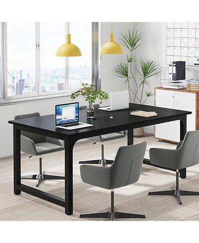 Tribesigns 63” Executive Desk, Large Office Computer Desk with Thicken Frame, Modern Simple Workstation Business Furniture