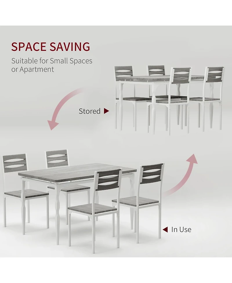 gaomon 5 Piecs Dining Table Set, Farmhouse Style and Chairs Set for 4, Room Kitchen Apartment, Modern Sturdy