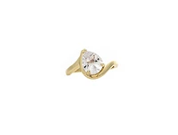 Rivka Friedman Pear Cz Shaped Wavy Band Solitaire Ring
