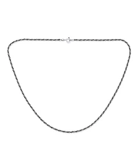 Bling Jewelry Bali Balinese Indonesian Black Rope Twist Chain Necklace Oxidized Sterling Silver 24 Inch