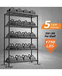 Lovmor 5-Tier in W x 72 in H x in D Height Adjustable Garage Wire Shelving Unit