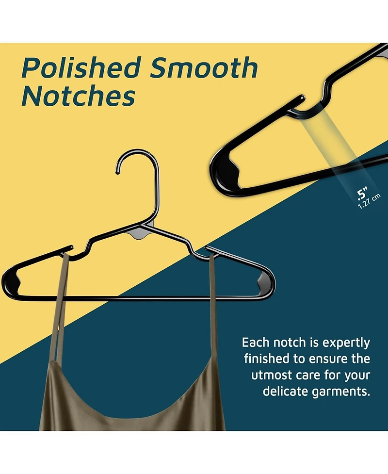 Lifemaster Kids Plastic Hangers, Black, 11.6", with shoulder notches, space-saving, hold 5 lbs, ideal for baby, toddler & kids clothes