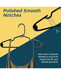 Lifemaster Kids Plastic Hangers, Black, 11.6", with shoulder notches, space-saving, hold 5 lbs, ideal for baby, toddler & kids clothes