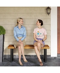 Slickblue Set of 2 Outdoor Bench 48 Inch Long Patio Dining Bench