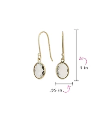 Bling Jewelry Classic 10K Gold Faceted Natural Stones Bezel Set Oval Drop Earrings