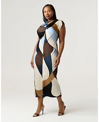 Estelle Plus Jorja Twist-Neck Midi Dress