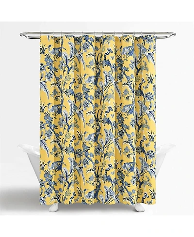Slickblue Exotic Birds Floral Polyester Shower Curtain