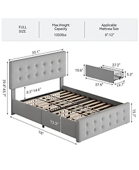gaomon Easy Assembly Full Size Bed Frame Space Saving, for Living Room