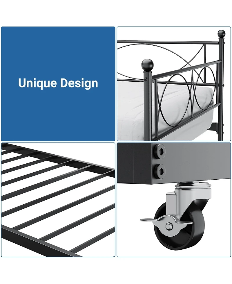 gaomon Easy Assembly Twin Size Daybed Metal Daybed Frame Space Saving, for Living Room, Guest Room